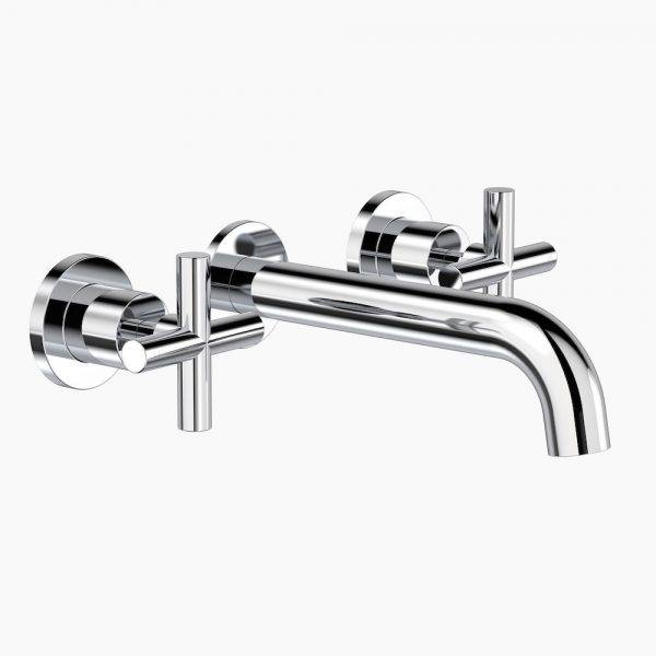 CLARK CROSS WALL BASIN/BATH SET 220 CHROME