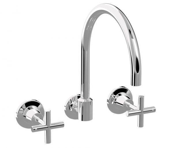 MENO WALL SINK SET CROSS CHROME #MT0815