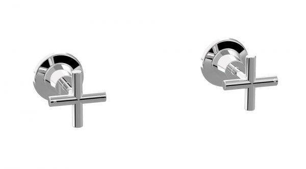 PAIR MENO WALL TOP ASSY CROSS CHROME #MT0813