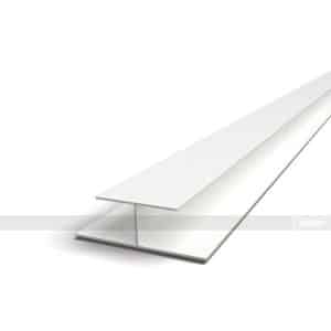 White metal roofing panel with a folded, double-wall V-profile shown at an angle (engineering extrusion).