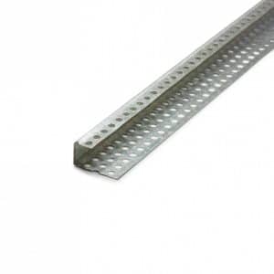 Galvanized steel perforated strut channel forming an L-shaped bracket for mounting or framing