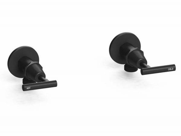 PAIR MENO W/MACH TAPS LEVER BLACK #MT0814LB