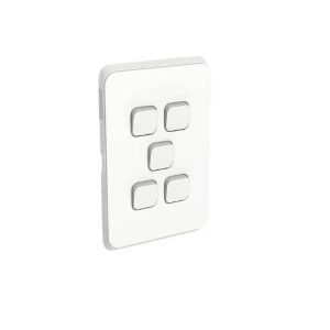 Clipsal 3045VH-VW Iconic Gridplate And Skin 5 Gang V/h