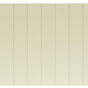 Beige vertical wooden panels forming a cream-colored wall, with a thin green edge on the right.