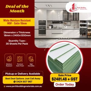 White Moisture Resistant MDF - Satin 18mm