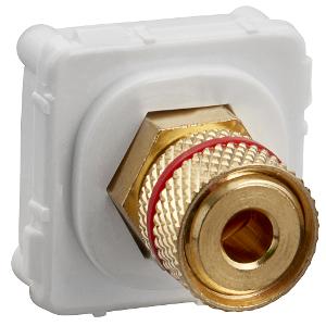 Clipsal 30BCRM-WE Standard Series Banana Plug Mech, Red Banana Audio Connector, Suit Standard, 2000 & C2000 Plates, White Electric