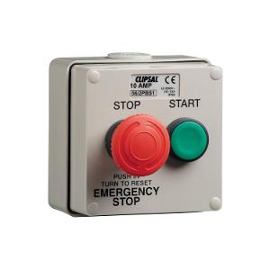 Clipsal 56/2PBS1-GY Push Button Control Station, Clipsal - 56 Series, 10A, IP66, Grey