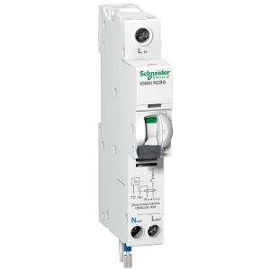 Schneider A9D11832 Acti9 iC60H RCBO, Type A, C Curve, 1 Pole, 1P+N, 240V, 32A, 30mA, 10KA, Din Rail Mount, 1 Module