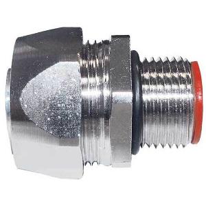 Alco C50/M50 Straight Conduit Fitting, 50mm, Brass, Nickel Plated, M50 Thread, Indoor/Outdoor, Dust & Liquid Tight, -45 to +105°C, 36.8mm ID, Metric