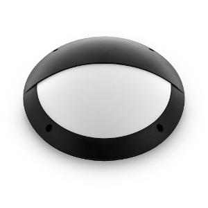 Atom AT3016 Bunker Series LED Eyelid Light, Round, 12W, Tri-CCT 3000K/4000K/5000K, IP66 Weatherproof, 670lm, 300x90mm, Black