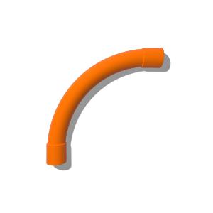 APP LSB125OR Sweep Bend, 125mm Heavy Duty PVC, 90° Bend, 1300mm Length, IP66, Green Star Certified, 635mm Bend Radius, Orange