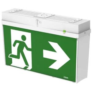 Cabac EGRLPG2 Bardic LED Exit Luminaire, All-in-One, Wall/Ceiling Mount, IP20, 2.3W, Maintained Operation, 24m Viewing Distance, White