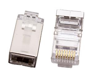 Cabac C68P8CS2P-L Shielded Data Plug, 2 Piece,  RJ45 8P8C Solid or Stranded UTP, Modular RJ plug for cat6 Shielded data applications, 50 Pack
