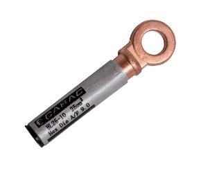 Cabac BL25-10 Bi-Metal Aluminium/Copper Cable Lug, Crimp Type, Aluminium Cable to Copper Stud, 25mm Cable, 10mm Stud, 99.6% Aluminium & 99.9% Copper