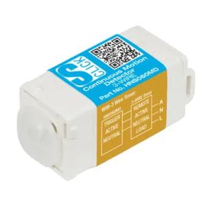 Cabac HNS060MD Motion Detector, 3 Wire, 230V, Continuous Sensor, 2m Detection Range, IP65 Rated, Compatible with S-Click Timer Switches, White