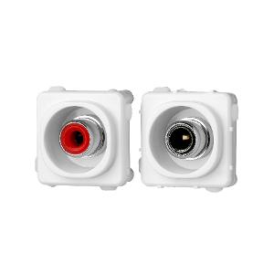 Clipsal 30SPK/2-WE Standard Series Audio Connector Mechs, Speaker, RCA Pair, Red and Black, Suit Standard, 2000 & C2000 Plates, White Electric