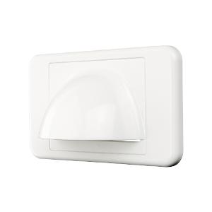 Clipsal 3105BNW-WE Grid Plate & Surround, Bull Nose, Wall Plate, Horizontal, Flush, White Electric