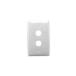 Clipsal 32VH-WE Standard Series Plate Only, Switch Plate, Less Mechs, Flush, Vertical/Horizontal, 2 Gang, White Electric