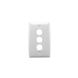 Clipsal 33VH-WE Standard Series Plate Only, Switch Plate, Less Mechs, Flush, Vertical/Horizontal, 3 Gang, White Electric