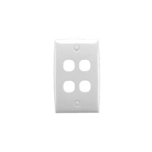 Clipsal 34VH-WE Standard Series Plate Only, Switch Plate, Less Mechs, Flush, Vertical/Horizontal, 4 Gang, White Electric