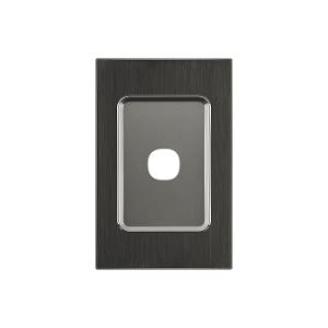 Clipsal 4031VH-HB Saturn Series Grid Plate & Surround, Switch Plate, 1 Gang, Less Mech, Flush, Vertical/Horizontal, Horizon Black