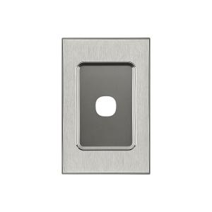 Clipsal 4031VH-HS Saturn Series Grid Plate & Surround, Switch Plate, 1 Gang, Less Mech, Flush, Vertical/Horizontal, Horizon Silver