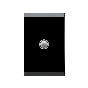 Clipsal 4061PBL-EB  Saturn Series Switch, Single Pole, Flush, 1 Gang with LED, Vertical, 250V 20A, 1 or 2 Way, Espresso Black