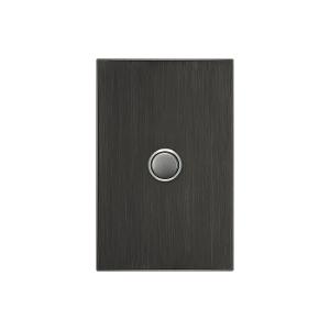 Clipsal 4061PBL-HB  Saturn Series Switch, Single Pole, Flush, 1 Gang with LED, Vertical, 250V 20A, 1 or 2 Way, Horizon Black