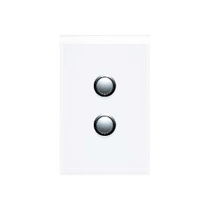 Clipsal 4062VH-PW Saturn Series Grid Plate & Surround, Switch Plate, 2 Gang, Less Mechs, Flush, Vertical/Horizontal, Pure White