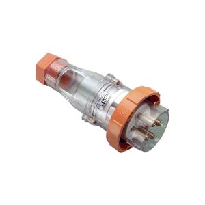Clipsal 66P463-EO 66 Series Plug Top, Straight, Heavy Duty,  IP66, 415V, 3 Phase, 63A, 4 Round Pins, Electrical Orange