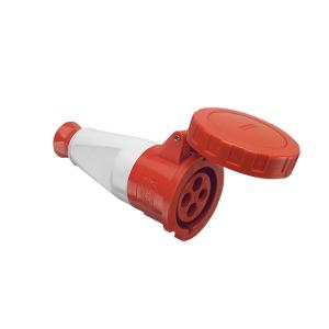 Clipsal 67CSC432/3 67 Series Cord Extension Socket, Appliance Connector, Straight, IP67, 415V, 3 Phase, 32A, 4 Round Pins, 3 Hour, Orange