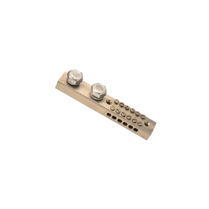 Clipsal BPAHE6 Earth bar, Clipsal - Max 4, 220 A 6 hole length 110 mm Front wiring 2 studs for cable lugs