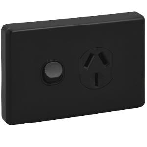 Clipsal C2015/20-BK Classic C2000 Series, Single Switch Socket Outlet Classic, 250V, 20A, Black