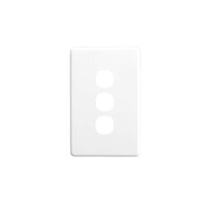 Clipsal C2033C-BA Classic C2000 Series Cover Plate, Flush, Metal, Vertical/Horizontal, suit 3 Gang Switch, Brushed Aluminium