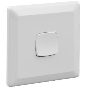 Clipsal P2031/2VA-WE Prestige Series, Switch, Large Plate Size, Single Pole, Flush, 1 Gang, Vertical, 250V 10A, 1 or 2 Way, White Electric