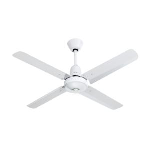 Clipsal P4HS1200ALR-WE Airflow Ceiling Fan, Less Light, 1200mm, 48", 3 Speed Remote Controlled, 4 Blade, Metal Body Aluminium Blades, AC Motor, Hangsure, 240V 60W, White