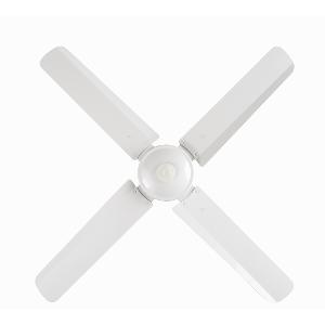 Clipsal P4J00AL-WE Airflow Ceiling Fan, Less Light, 1200mm, 48", 3 Speed, 4 Blade, Metal Body Aluminium Blades, AC Motor, J-Hook, 240V 60W, White