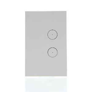 Clipsal Z4062PBL-ZW  Saturn Zen Series Switch, Single Pole, Flush, 2 Gang with LED, Vertical, 250V 20A, 1 or 2 Way, Zen White