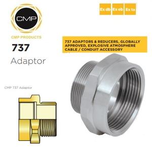 CMP 737DT2M35 Adaptor (Exd,e,ta) 737 "NPT to Metric"  Nickel Plated Brass (NPB) 3/4NPT(M) x M25(F)