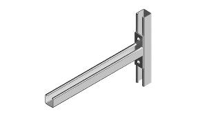 Burndy CL450H Cantilever Bracket, Unsupported, Unbraced, 450mm, HDG, Hot Dipped Galvanised