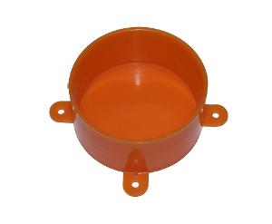 Cabac Tripac DLO Conduit Junction Box Disposable Lid, With Lugs, Round, PVC, Orange