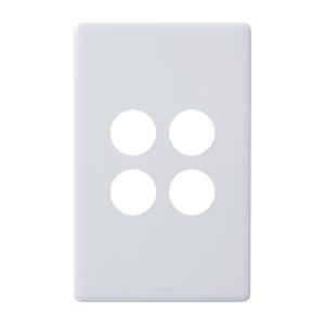 Legrand ED770/4GPLWE Excel Life Dedicated Plate Series Grid Plate & Cover, Switch Plate, Less Mechs, Flush, Vertical/Horizontal, 4 Gang, White Electric