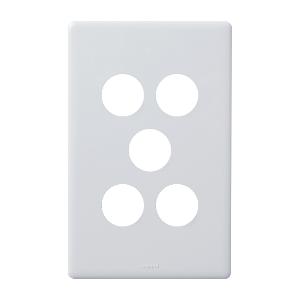 Legrand ED770/5GPLWE Excel Life Dedicated Plate Series Grid Plate & Cover, Switch Plate, Less Mechs, Flush, Vertical/Horizontal, 5 Gang, White Electric