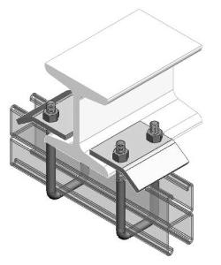 Ezystrut E2786H Beam Clamp, 52mm, HDG, Hot Dipped Galvanised, 407kg Working Load when used in pairs