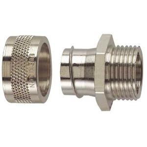 Flexicon FSU25-M25-M Conduit Fitting, 25mm Steel, External Thread Connector, Galvanised, IP54, -15 to 70°C, Knockouts/Metric Threaded Entries, Grey
