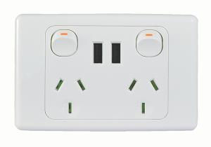 Trader COPP2USB2G PUMAUSB Fully Integrated Dual USB Charger Power Point