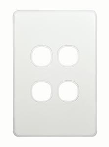 Trader FLSWPV4G Flat Switch Plate Vertical 4 Gang (Less Mech)