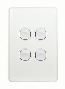 Trader FLSWV4G Flat Switch Vertical 4 Gang 10AX/16A 250V~