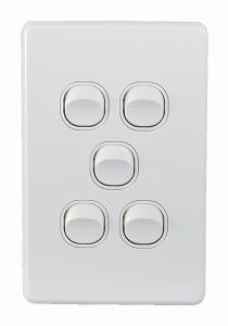 Trader PUSWV5G Puma Switch Vertical 5 Gang 10AX/16A 250V~