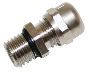 Cabac GU25 Metal Gland, General Purpose, Suit 11mm - 16mm O/D Unarmoured Cables, Weatherproof, IP68, M25 (25mm) Thread, Nickel Plated Brass, Supplied Less Locknut